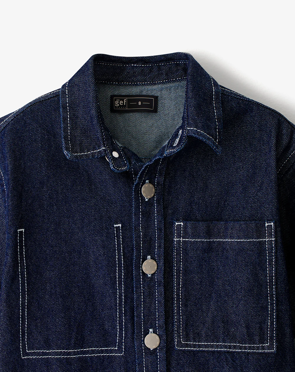 Camisa manga corta regular denim índigo oscuro niño - Image 6