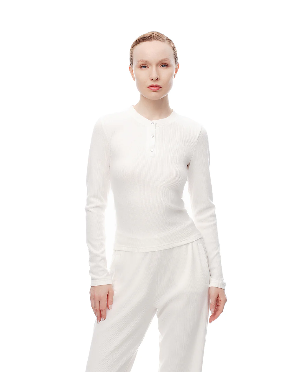 Camibuzo slim blanco mujer - Image 4