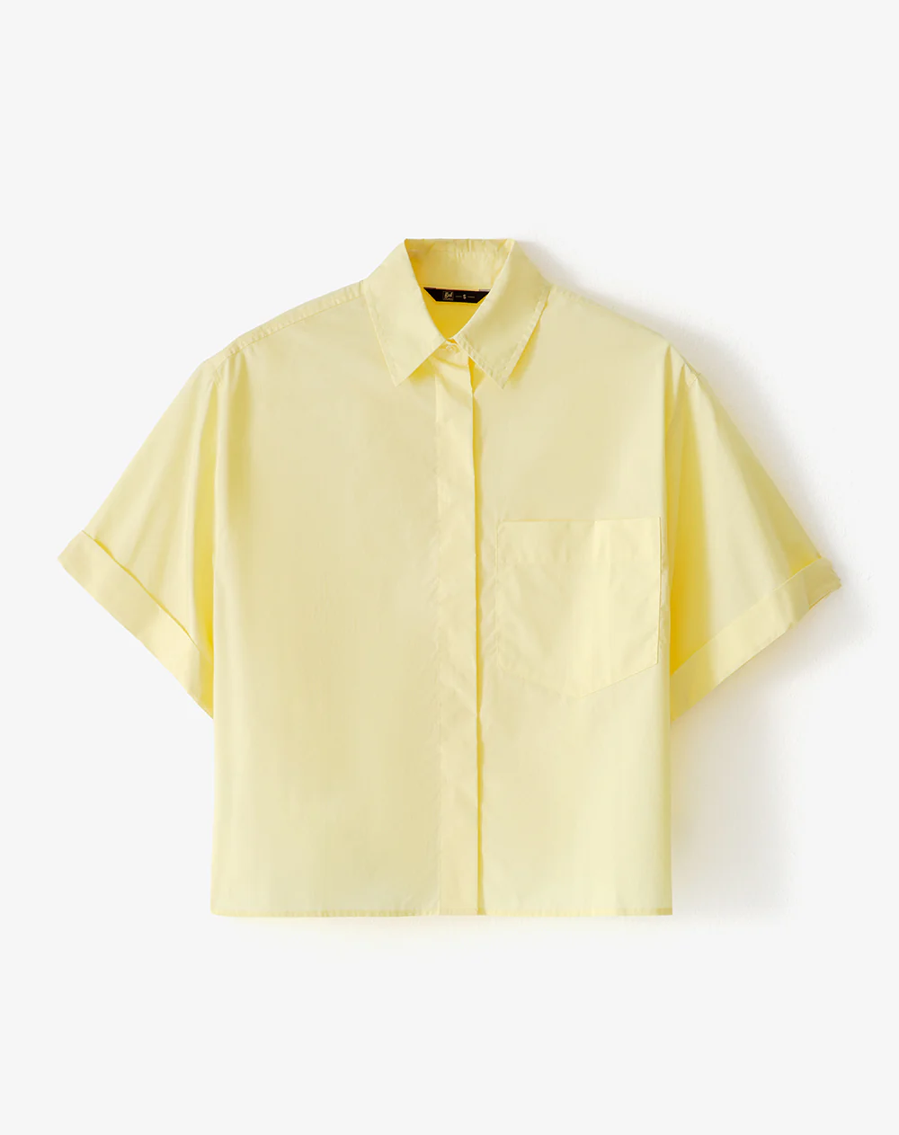 Camisa manga corta oversize algodón amarilla mujer - Image 5