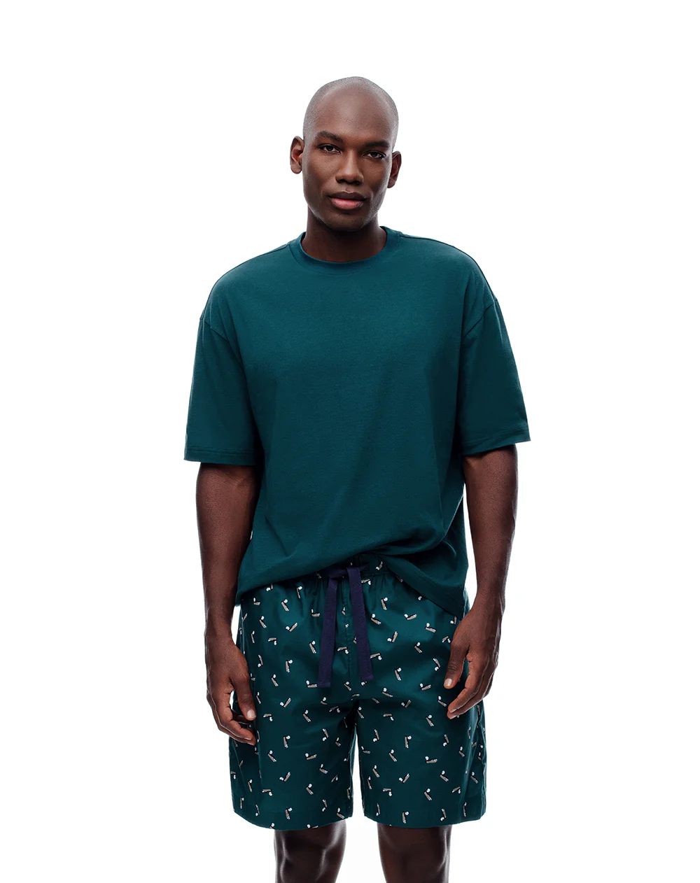 Bermuda de pijama algodón estampada hombre
