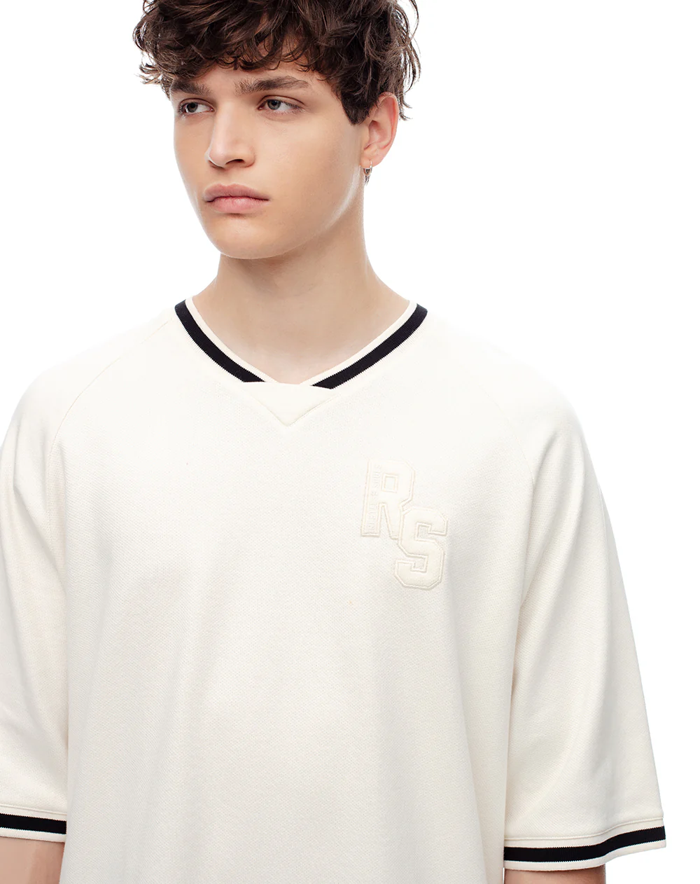 Camiseta regular algodón vainilla bordada hombre - Image 3
