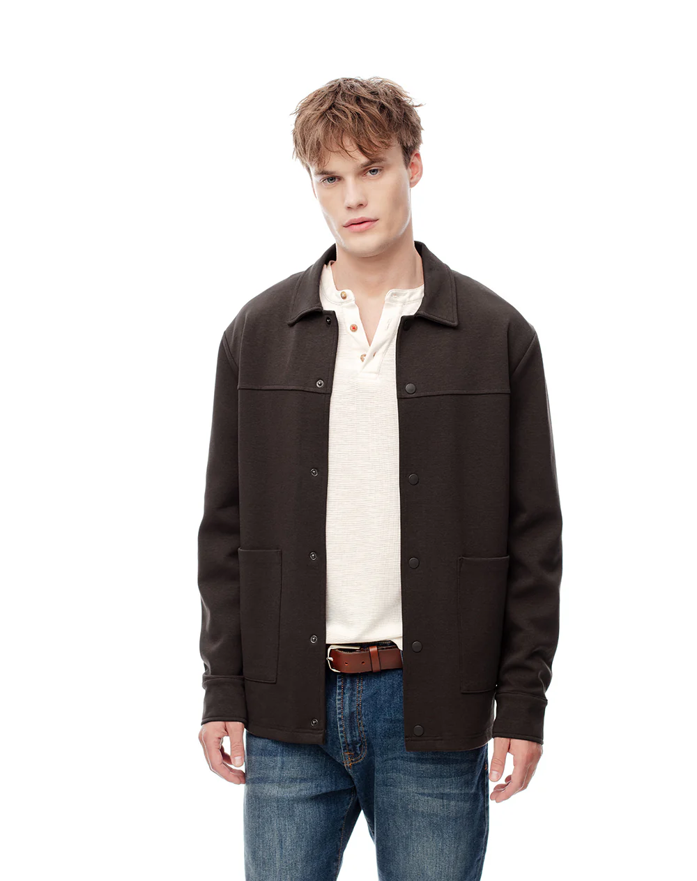 Chaqueta overshirt chocolate hombre - Image 4