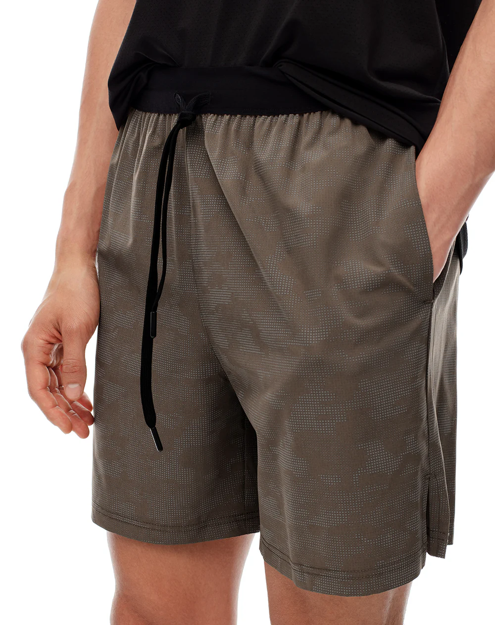 Pantaloneta deportiva malla interna café hombre - Image 5