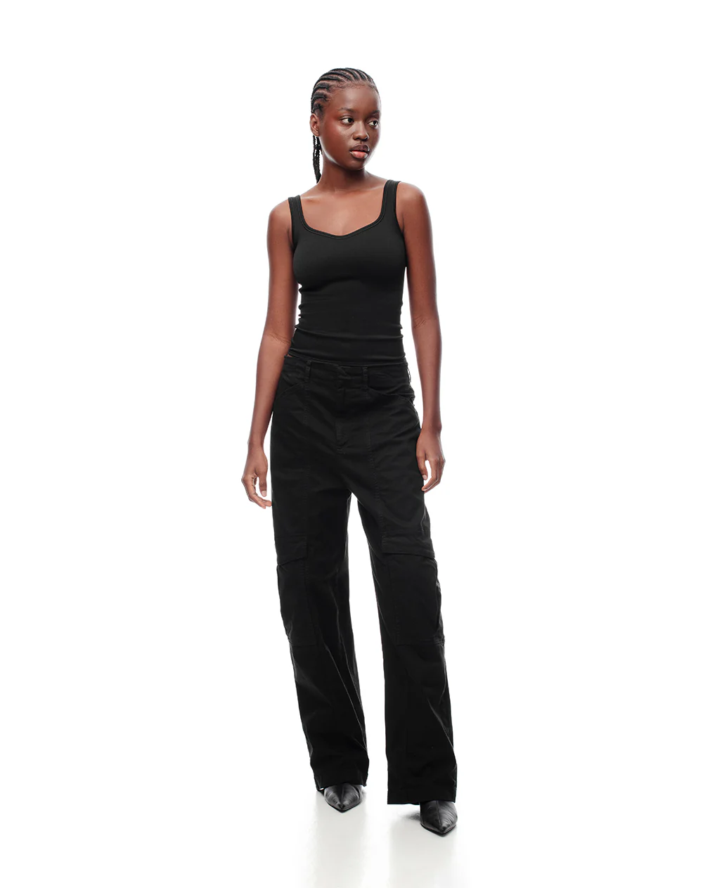 Camiseta manga sisa slim seamless negra mujer - Image 4