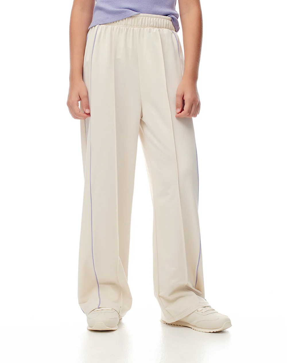 Pantalón tiro medio bota ancha crema niña - Image 2