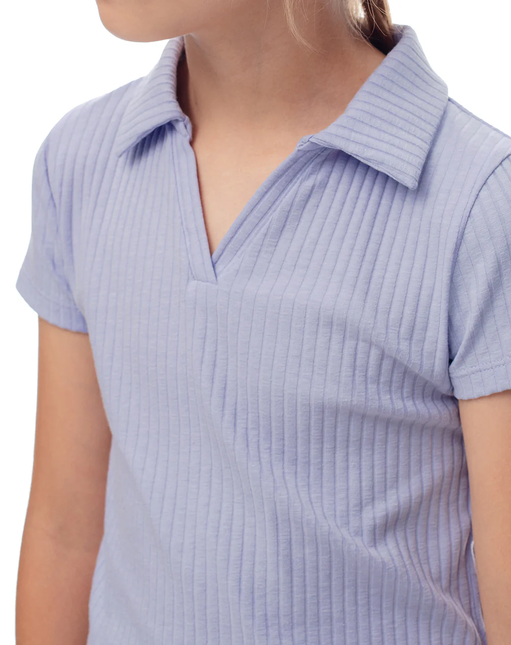 Polo slim tejido de punto lavanda niña - Image 4