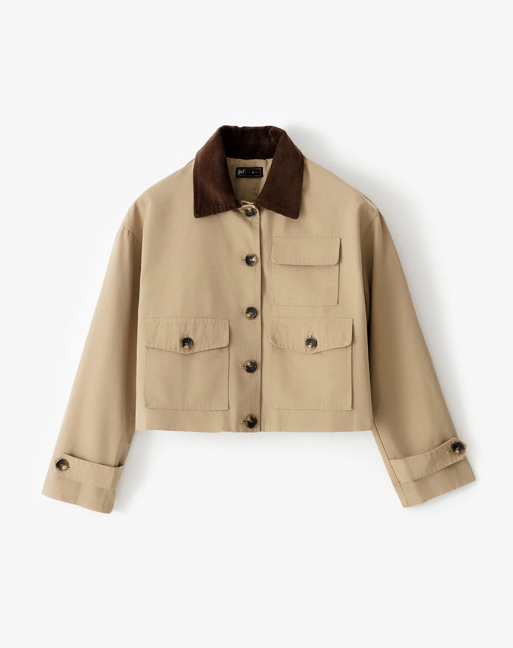 Chaqueta recta drill algodón caqui mujer - Image 7