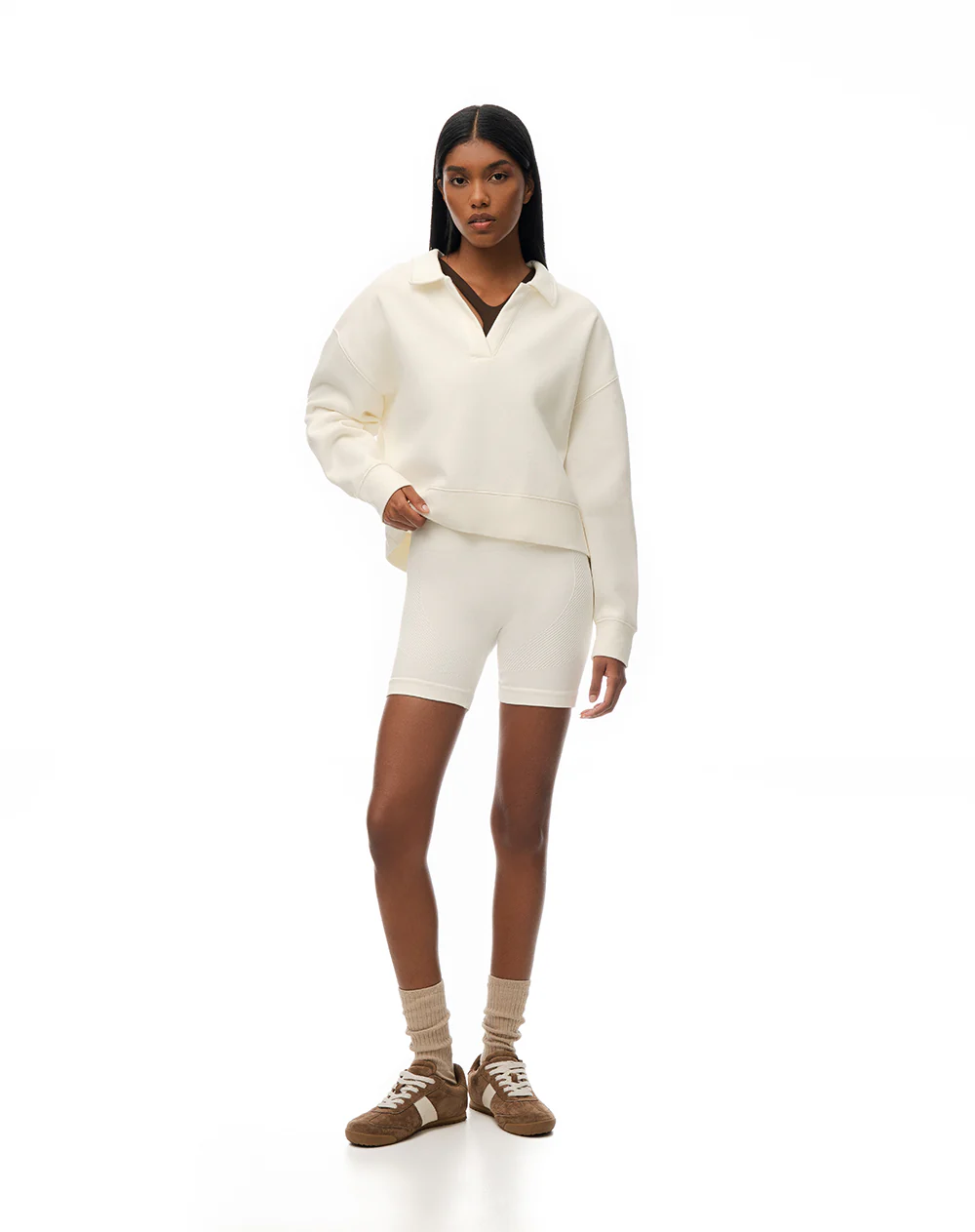 Biker deportivo seamless blanco mujer - Image 5