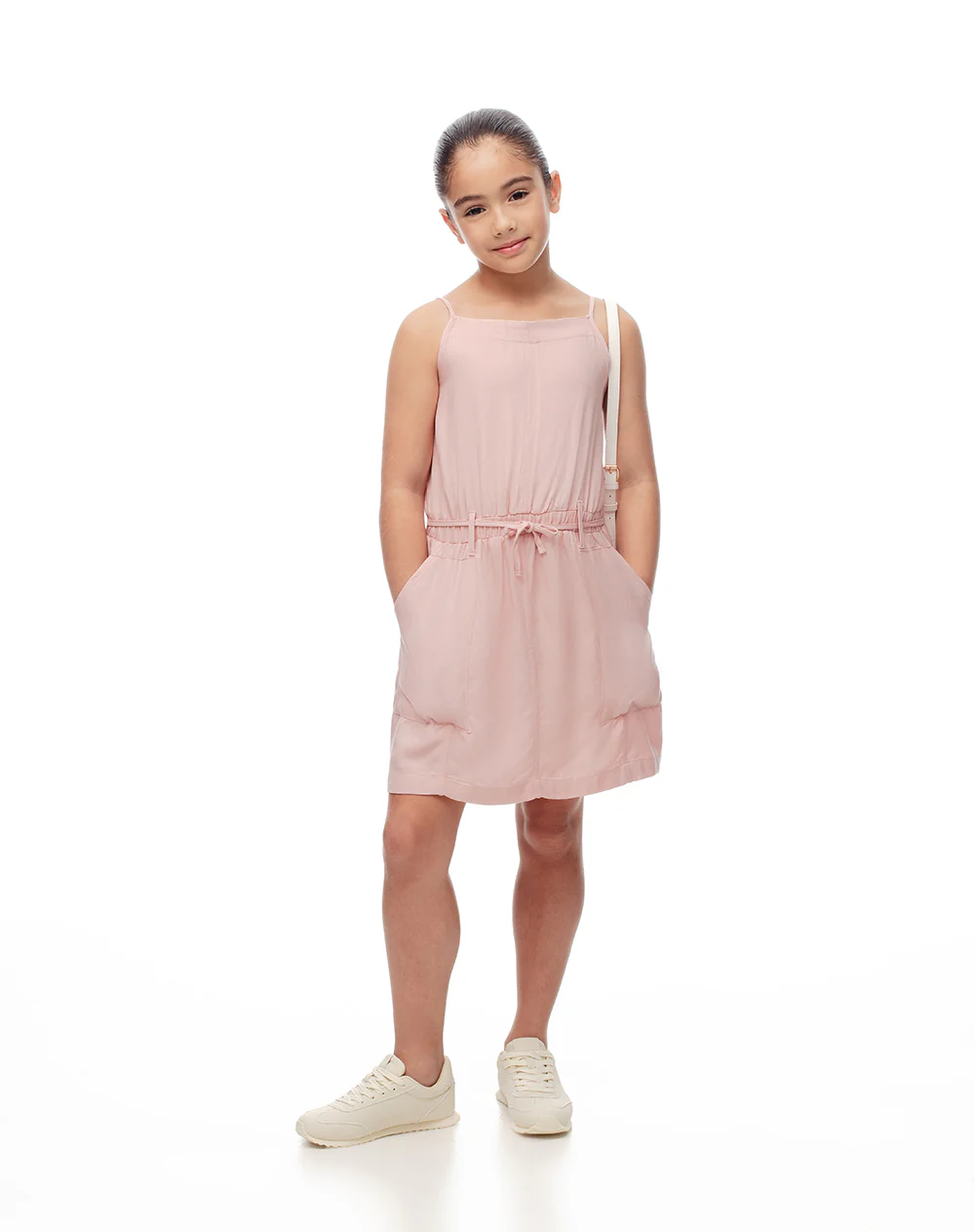 Vestido corto rosado niña