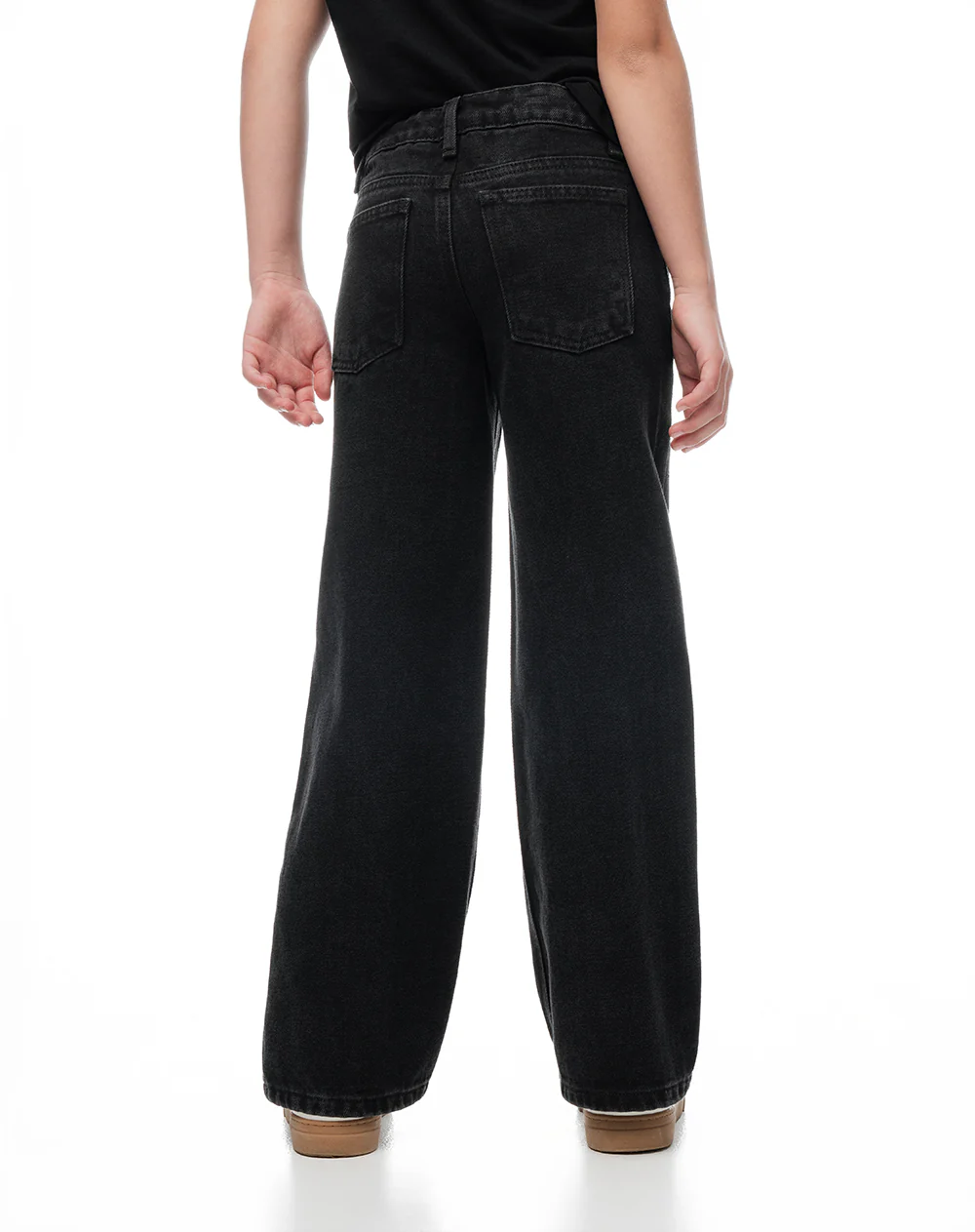 Jean wide leg tiro medio brillos negro niña - Image 2