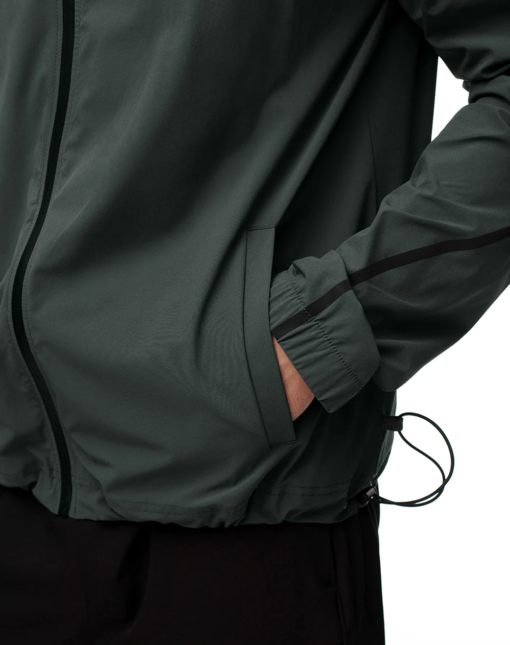 Chaqueta rompevientos verde hombre - Image 4