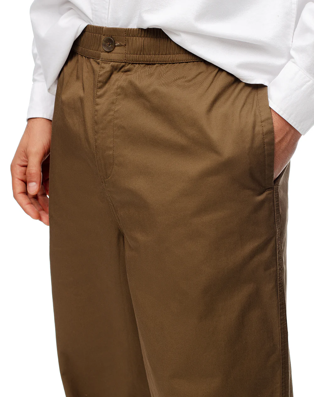 Pantalón recto drill algodón café hombre - Image 3