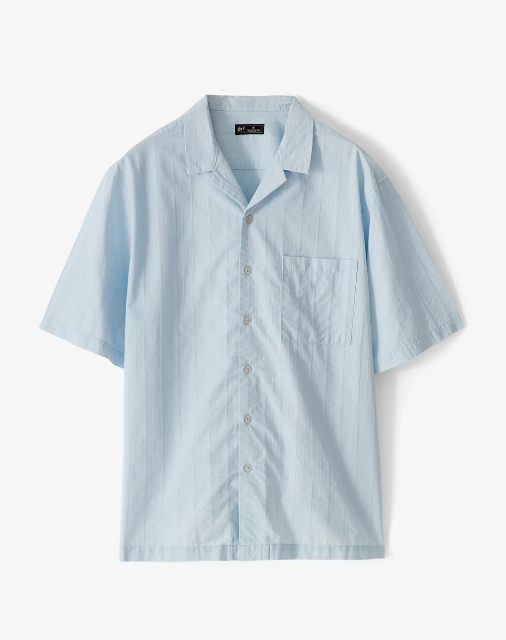 Camisa manga corta regular algodón azul hombre - Image 6