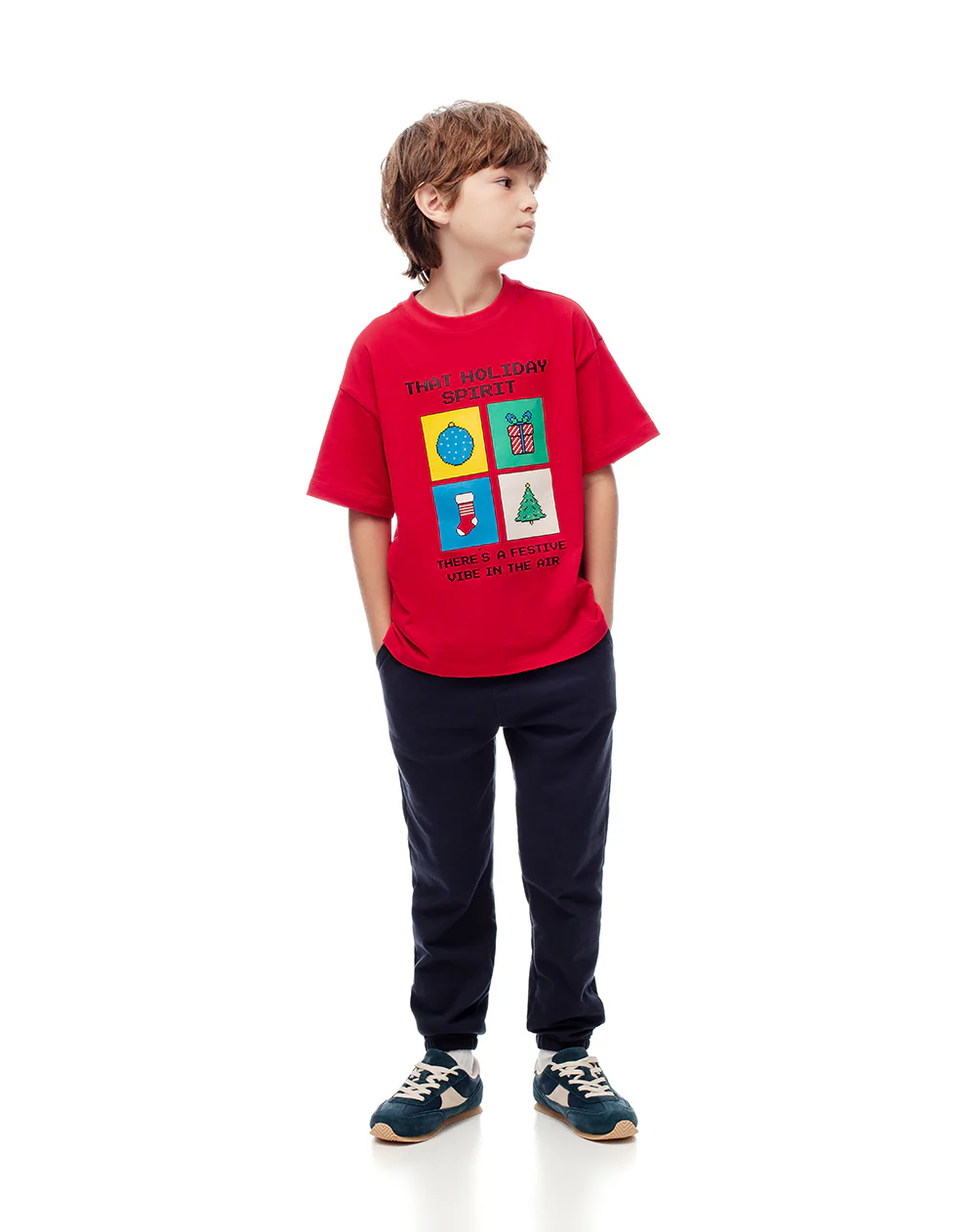 Camiseta regular algodón estampada navidad niño - Image 4