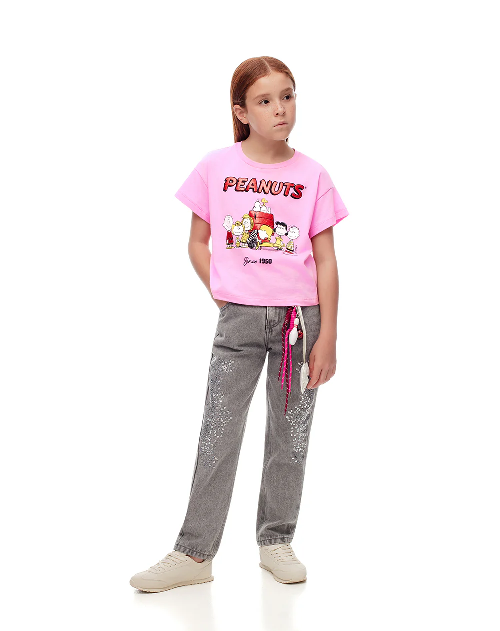 Camiseta regular Peanuts rosada niña - Image 4