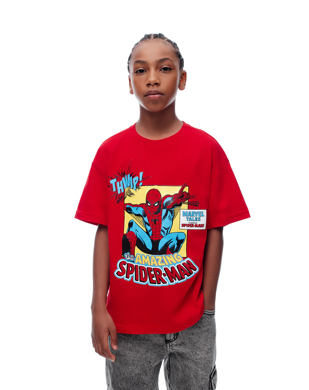 Camiseta regular Spider Man roja niño