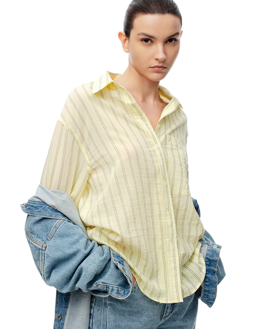 Camisa manga larga regular rayas mujer - Image 3