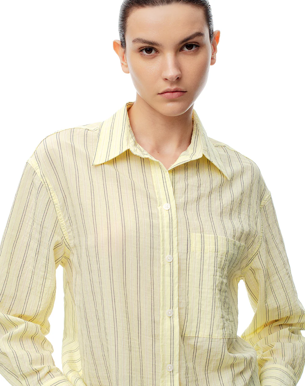 Camisa manga larga regular rayas mujer - Image 5