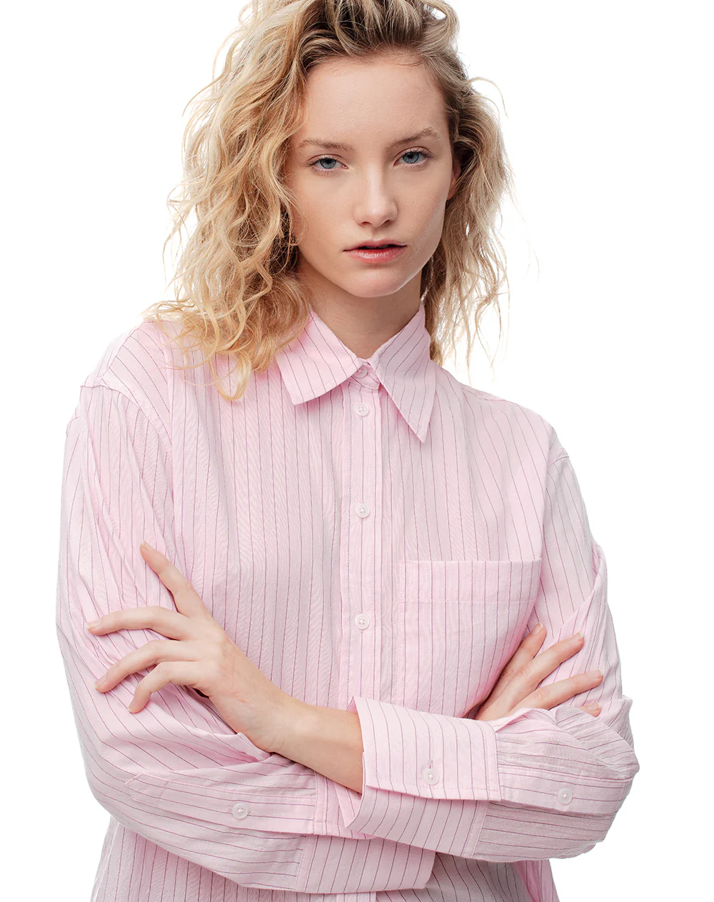 Camisa manga larga regular rayas mujer - Image 3