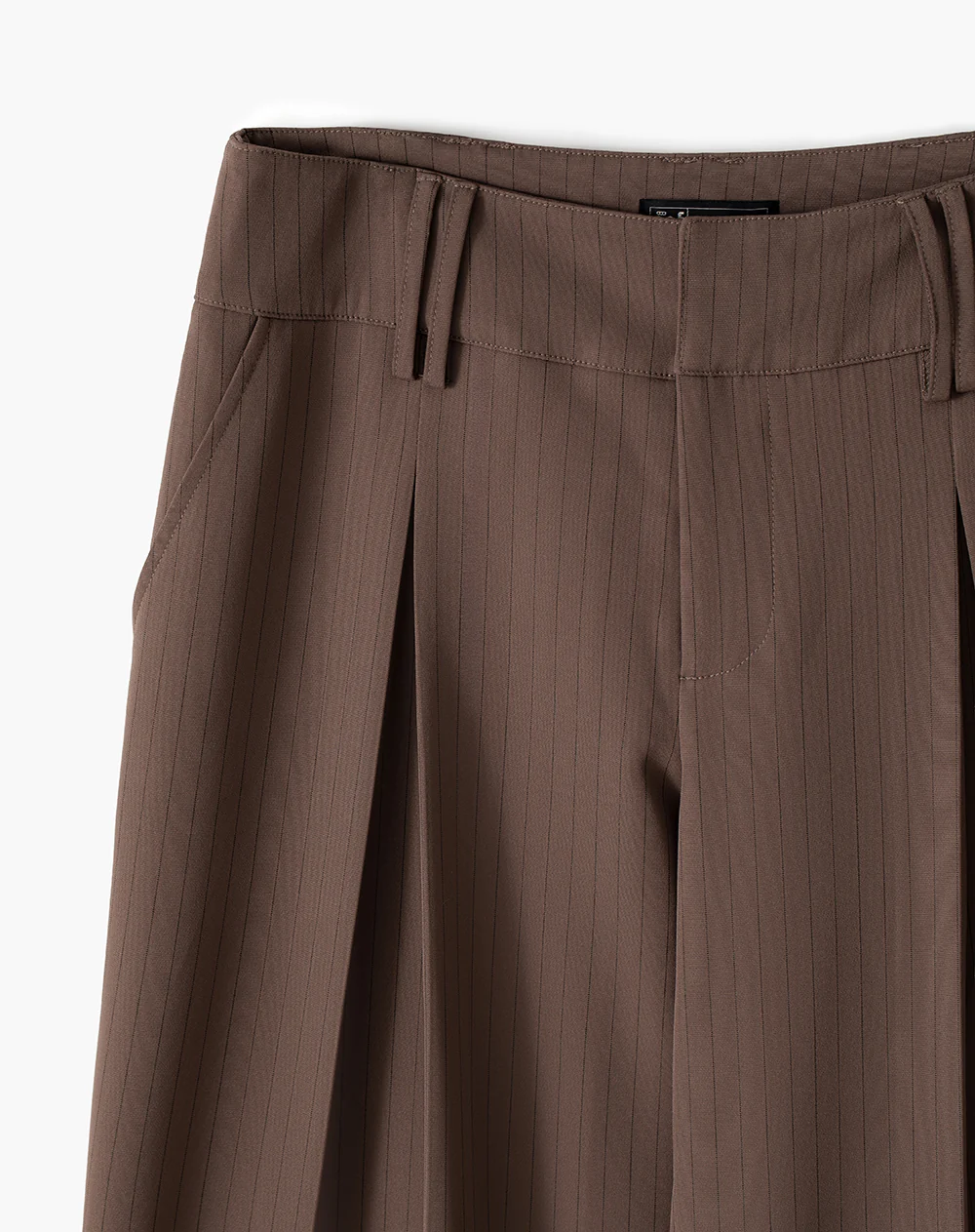 Pantalón wide leg tiro bajo café mujer - Image 8