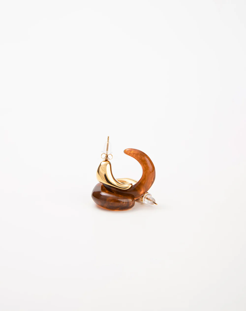 Aretes tipo aro bicolor - Image 2