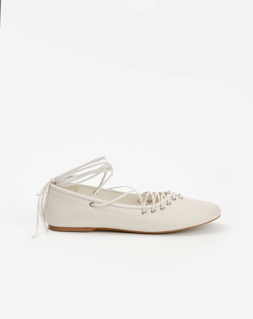 Bailarinas lace-up con amarre crudo mujer - Image 3
