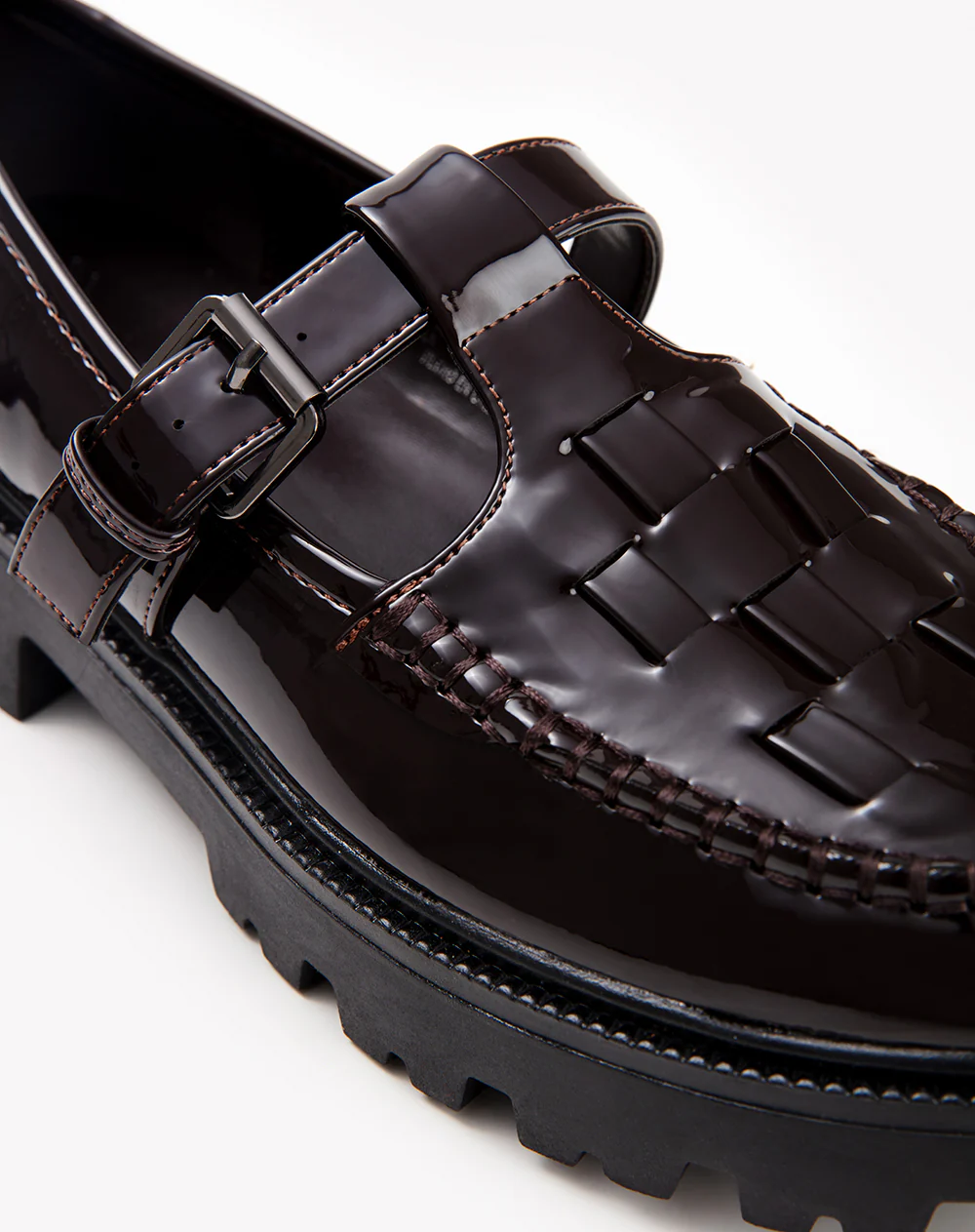 Mocasines chunky charol café mujer - Image 4