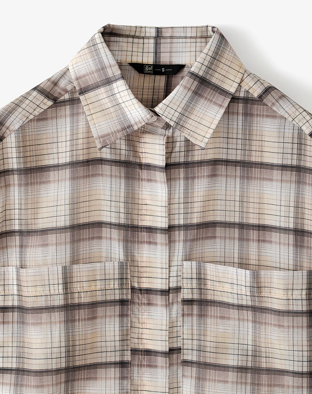 Camisa manga larga regular cuadros mujer - Image 8
