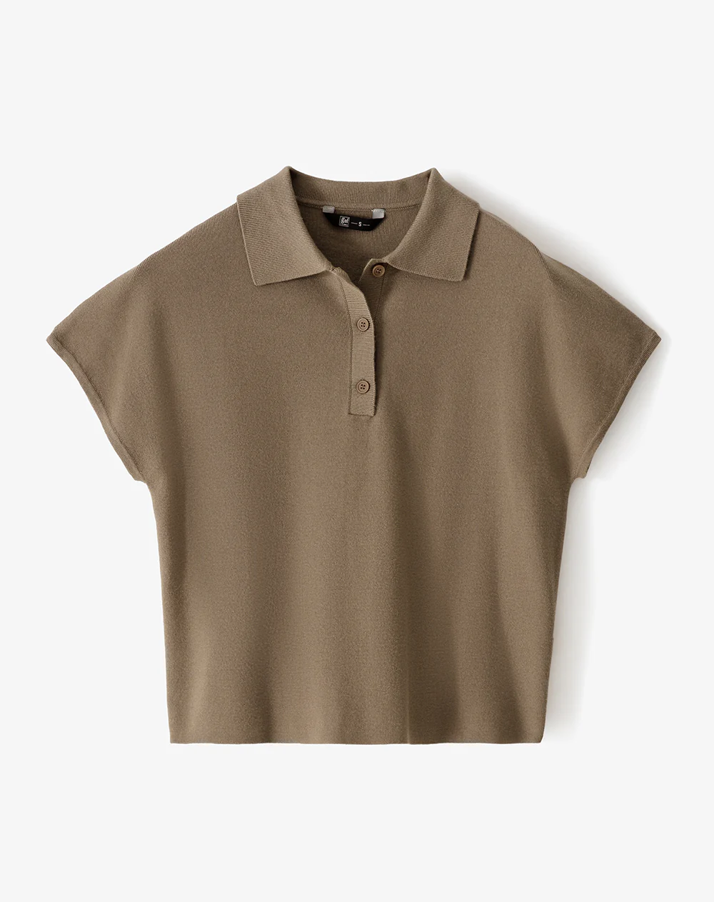 Polo regular tejido de punto café mujer - Image 7