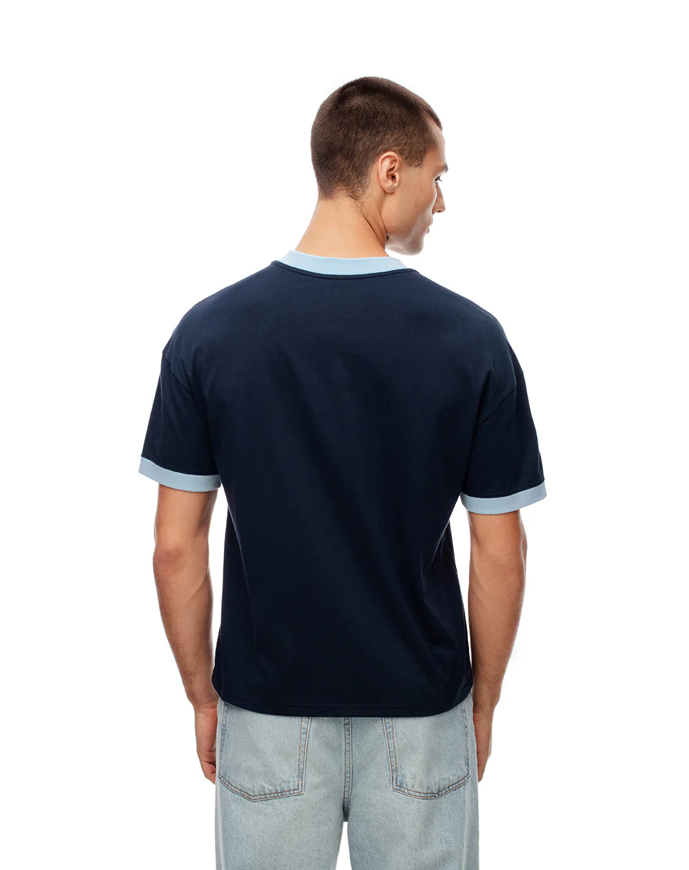 Camiseta regular algodón azul hombre - Image 2