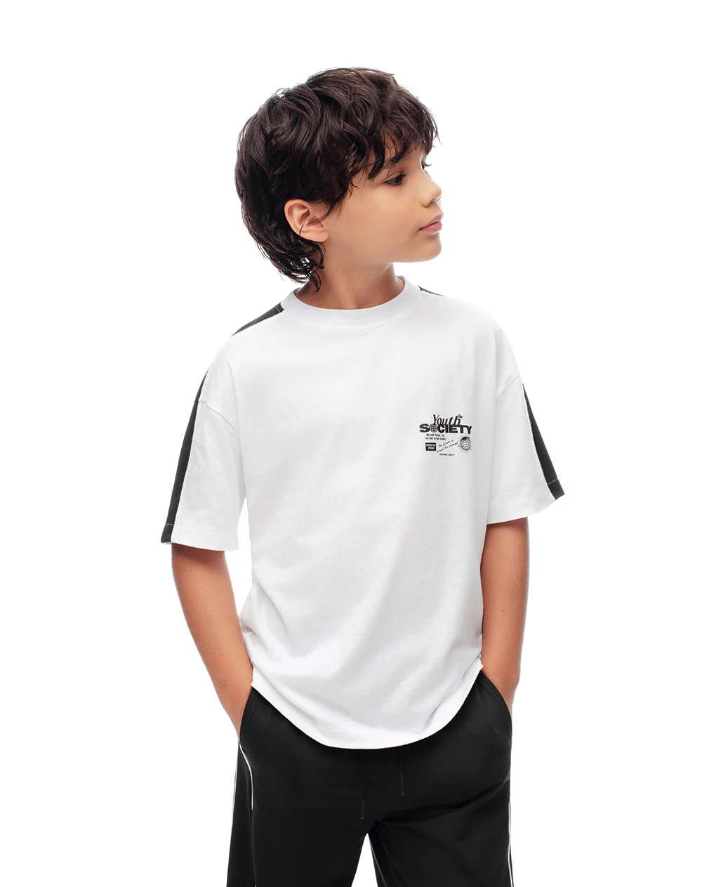 Camiseta regular blanca niño