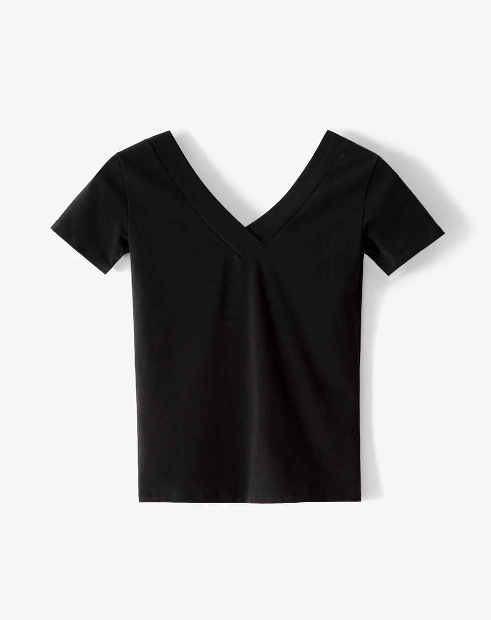 Camiseta regular uso 2 en 1 negra mujer - Image 7