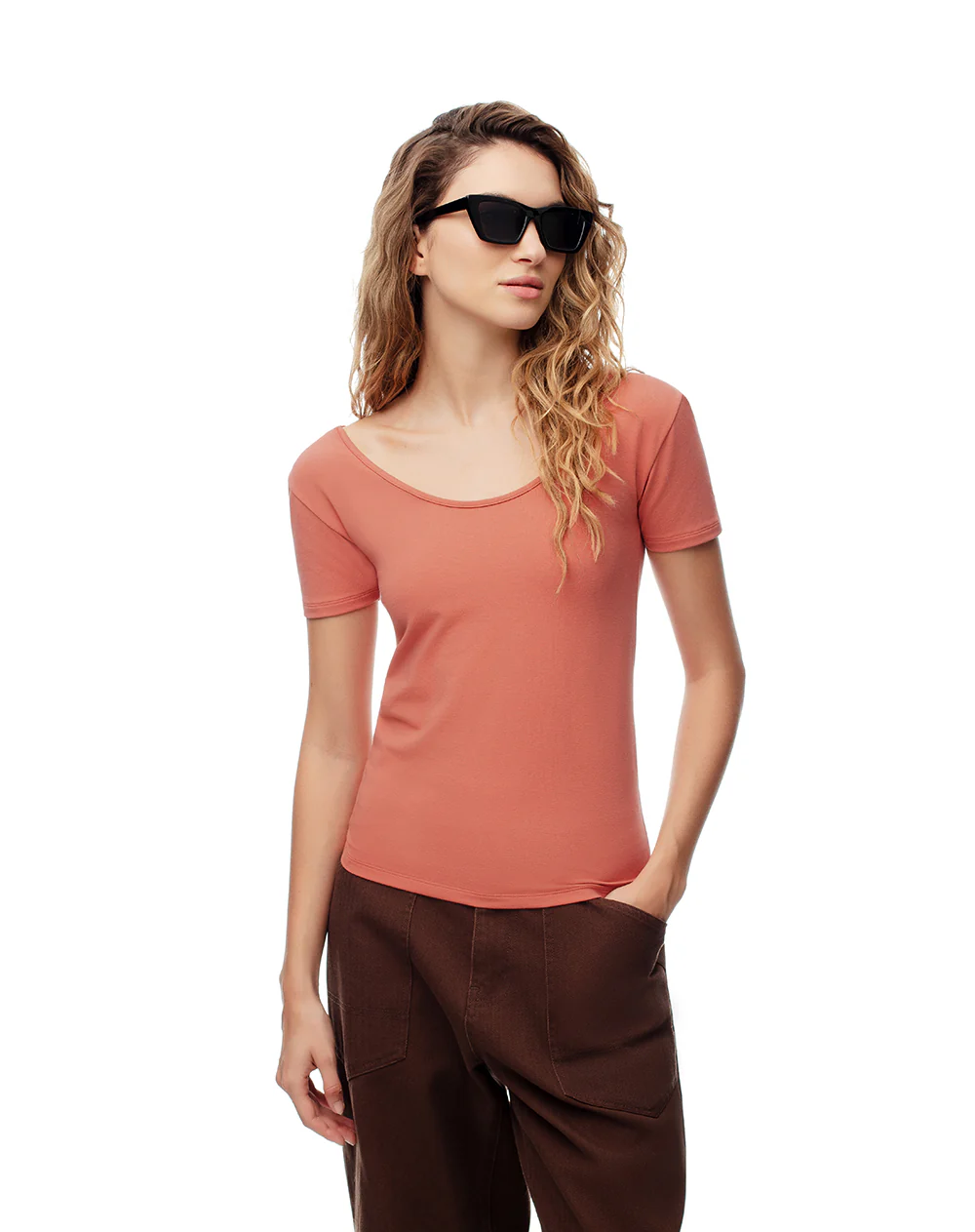 Camiseta regular uso 2 en 1 coral mujer - Image 5
