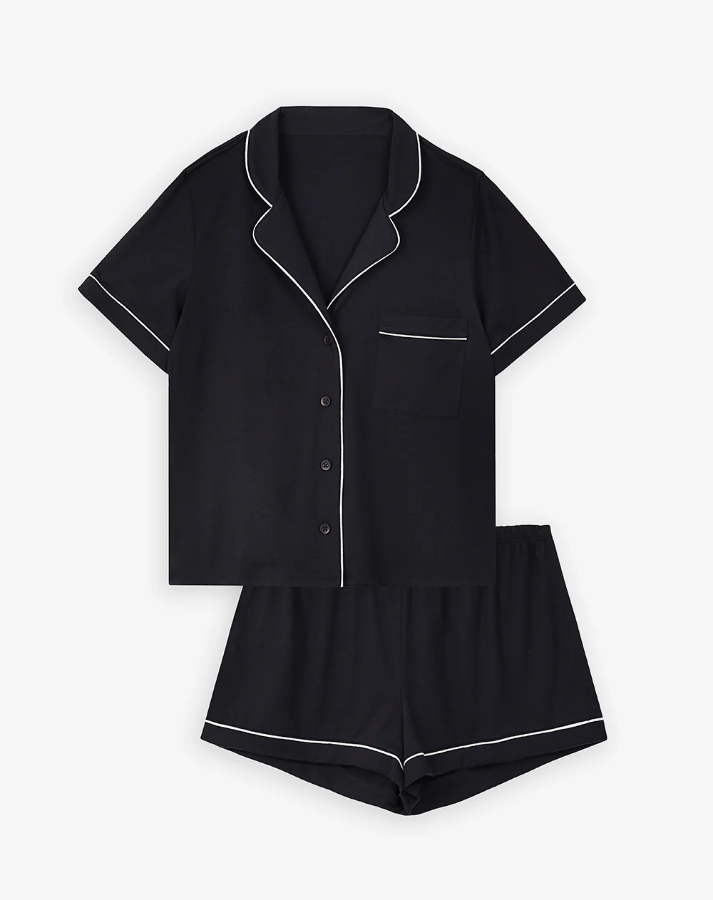 Camisa + short de pijama algodón negro mujer - Image 7