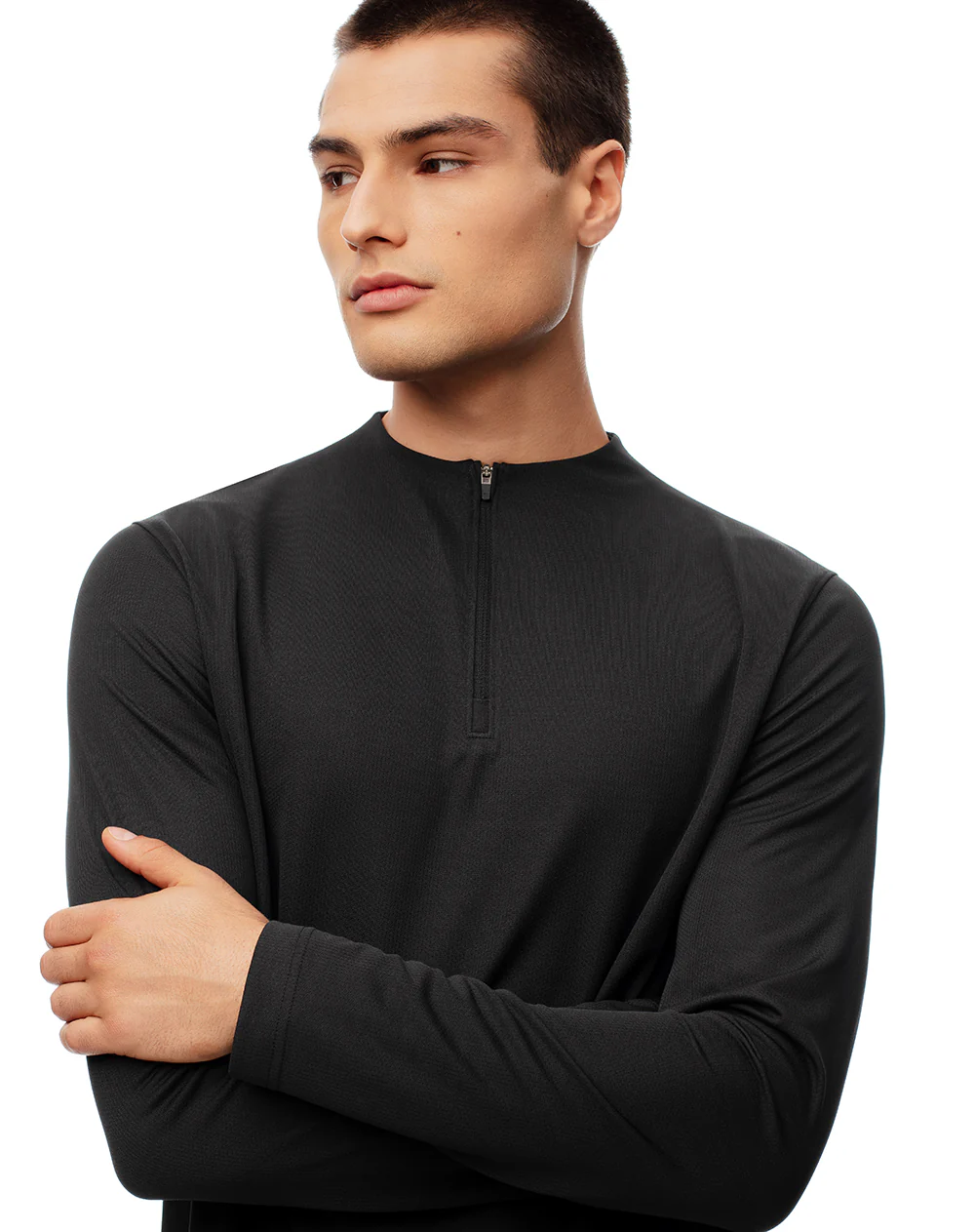 Buzo regular half zip negro hombre - Image 3