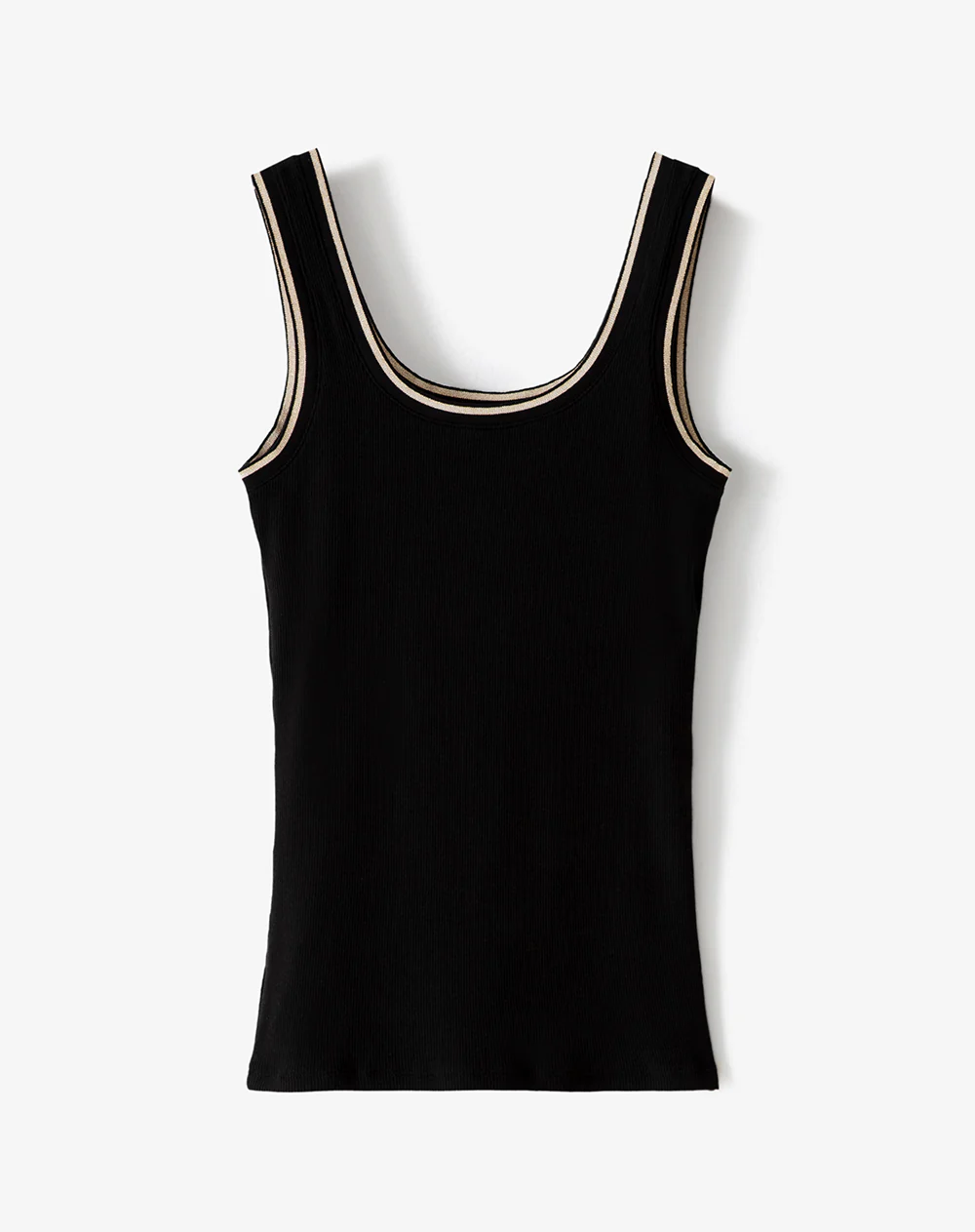 Camiseta manga sisa slim rib negra mujer - Image 5